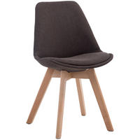 STUHL Stoff dunkelgrau - Eukalyptusholzfarben/Dunkelgrau, Holz/Textil (48/84/55cm) - CLP