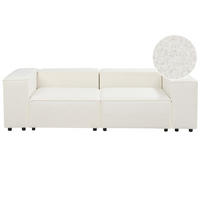 2-SITZER-SOFA Bouclé weiß Aprica - Schwarz/Weiß, Textil (240/68/119cm) - Beliani