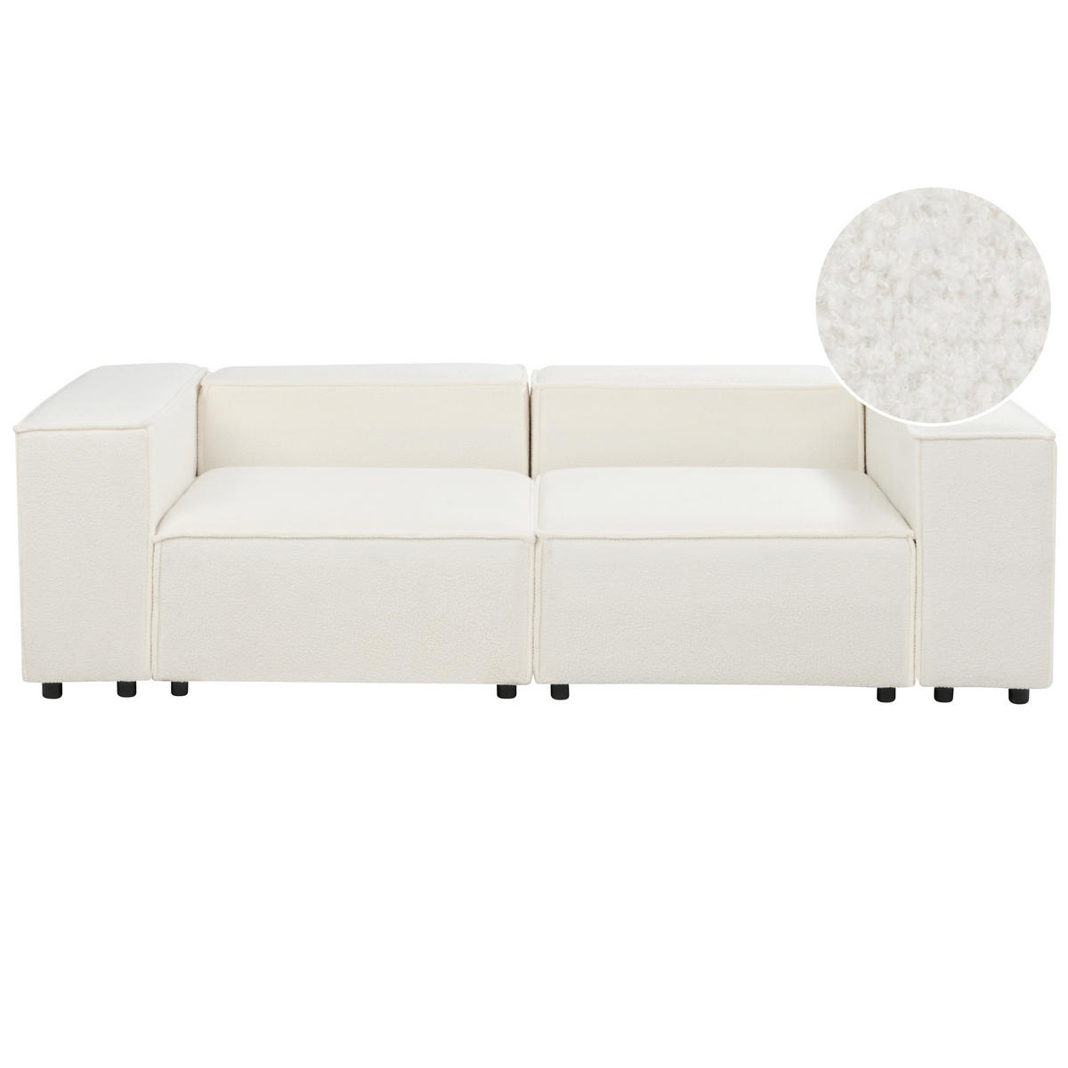 2-SITZER-SOFA Bouclé weiß Aprica - Schwarz/Weiß, Textil (240/68/119cm) - Beliani