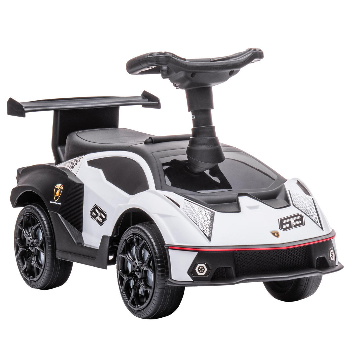 KINDER RUTSCHAUTO, Weiß+Schwarz, Kunststoff+ Metall - Weiß, Metall (67/28/38cm) - AIYAPLAY