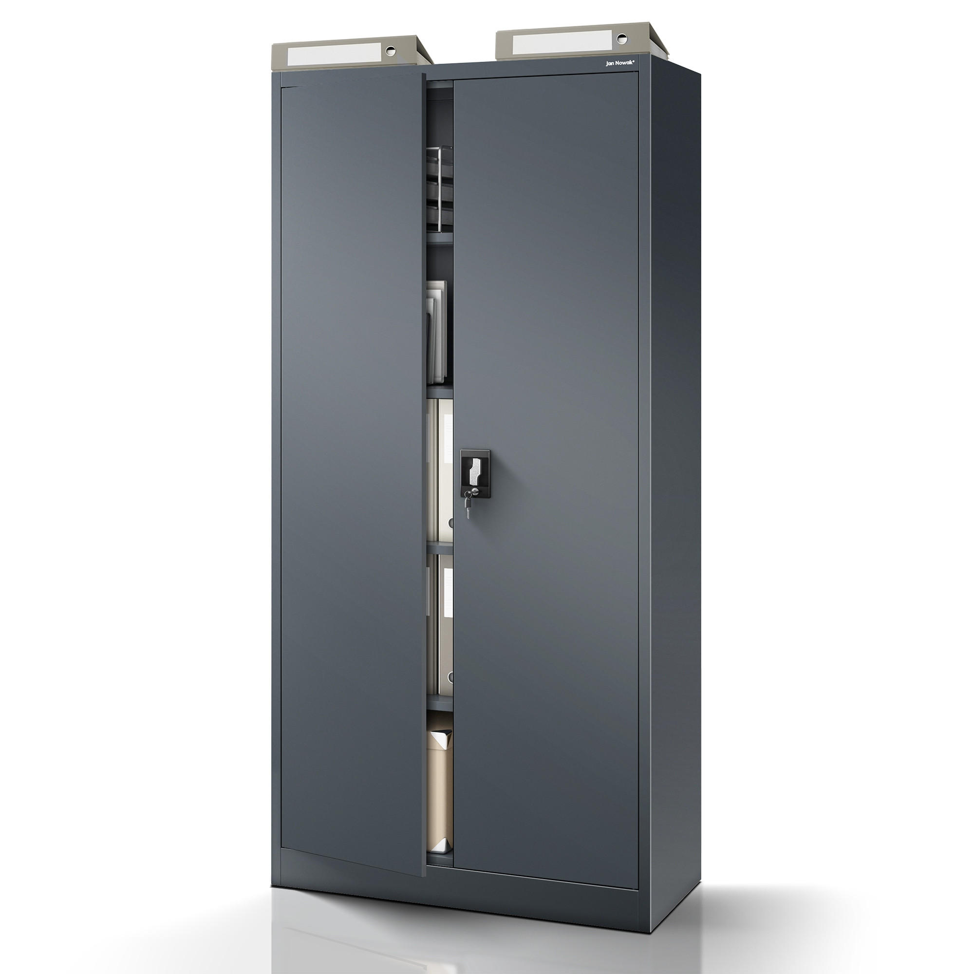 AKTENSCHRANK JAN H - Anthrazit, Metall (90/195/40cm) - Jan Nowak