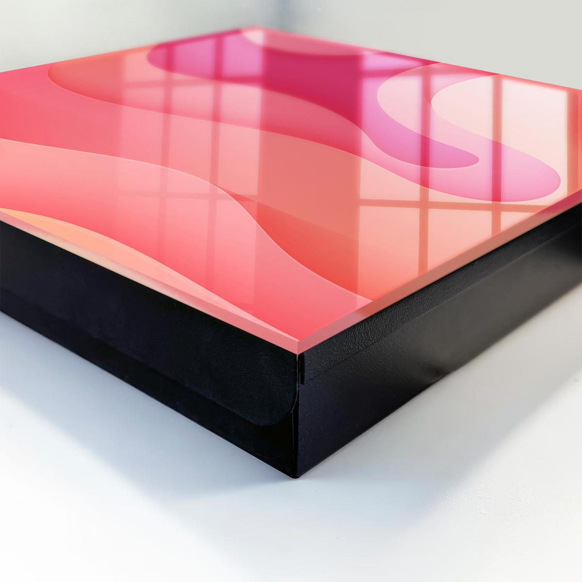 SCHLÜSSELBOX Schwarz 30x30 cm- Türöffnung nach rechts - Wellenenergie - Pink, Metall (30/30/5cm) - TULUP