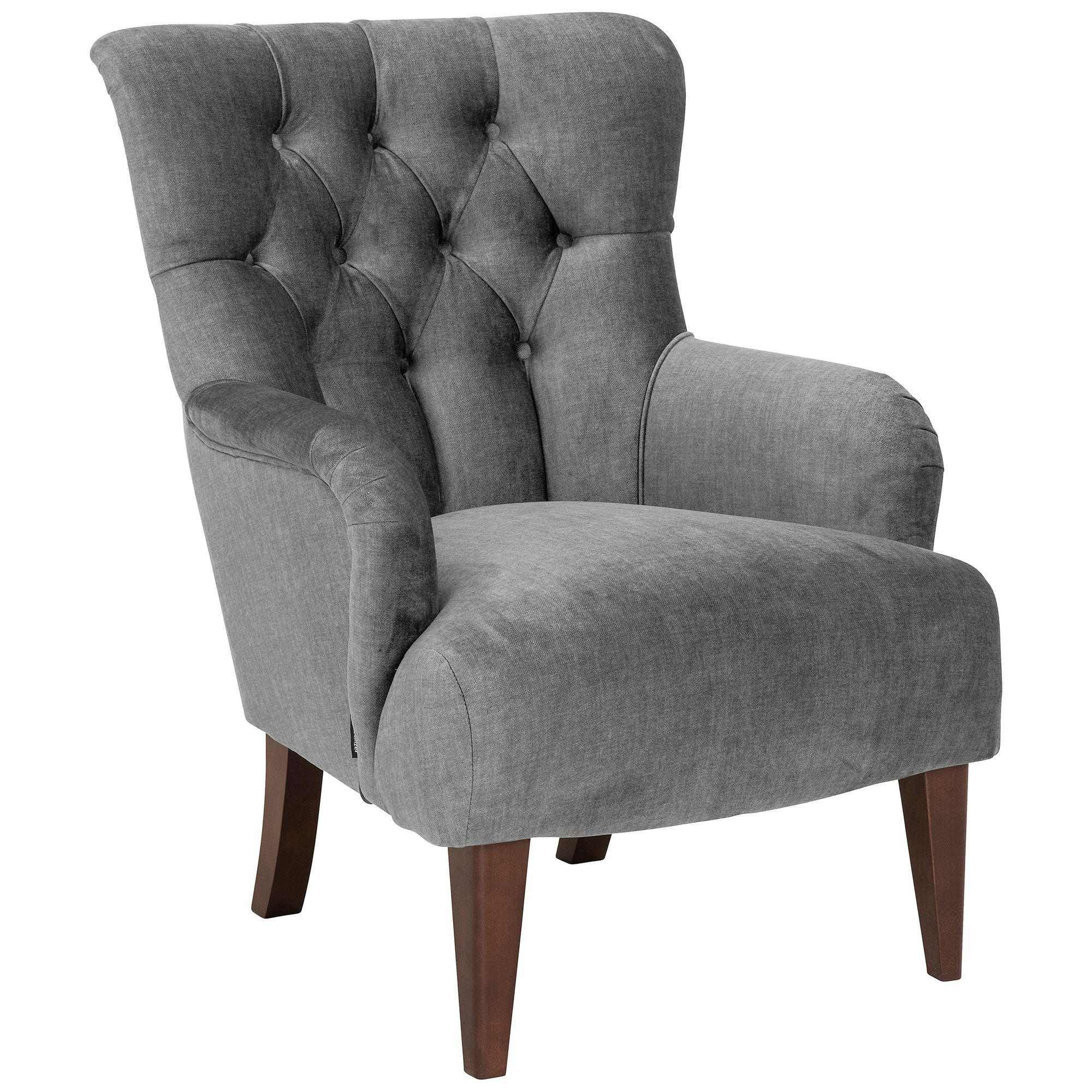 POLSTERSESSEL Kaiya Samtvelours anthrazit - Anthrazit, Kunststoff (71/97/82cm) - 58aufmkessel