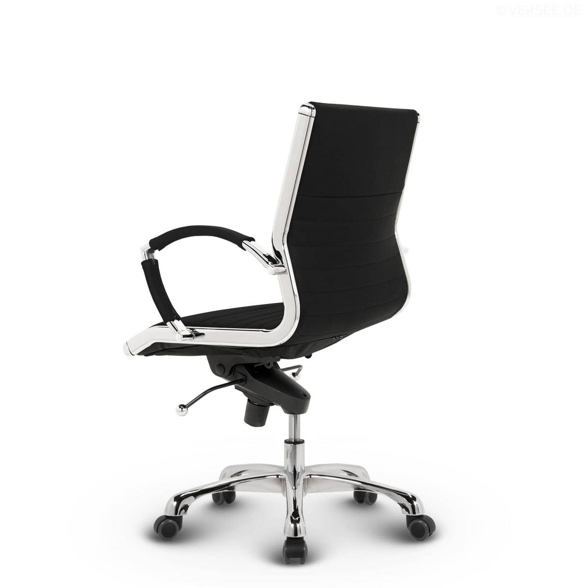 DREHSTUHL Montreal Stoff Schwarz – ergonomisch, 150 kg belastbar, Sitzhöhe 52-64cm - Schwarz, Textil/Metall (60/106/60cm) - Versee