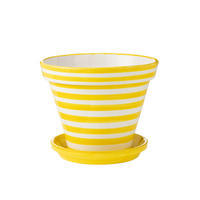 BLUMENTOPF GRANADA STRIPES - Töpferei - Gelb - M - Ø 27 cm - Multicolor, Keramik (50/40cm) - J-Line