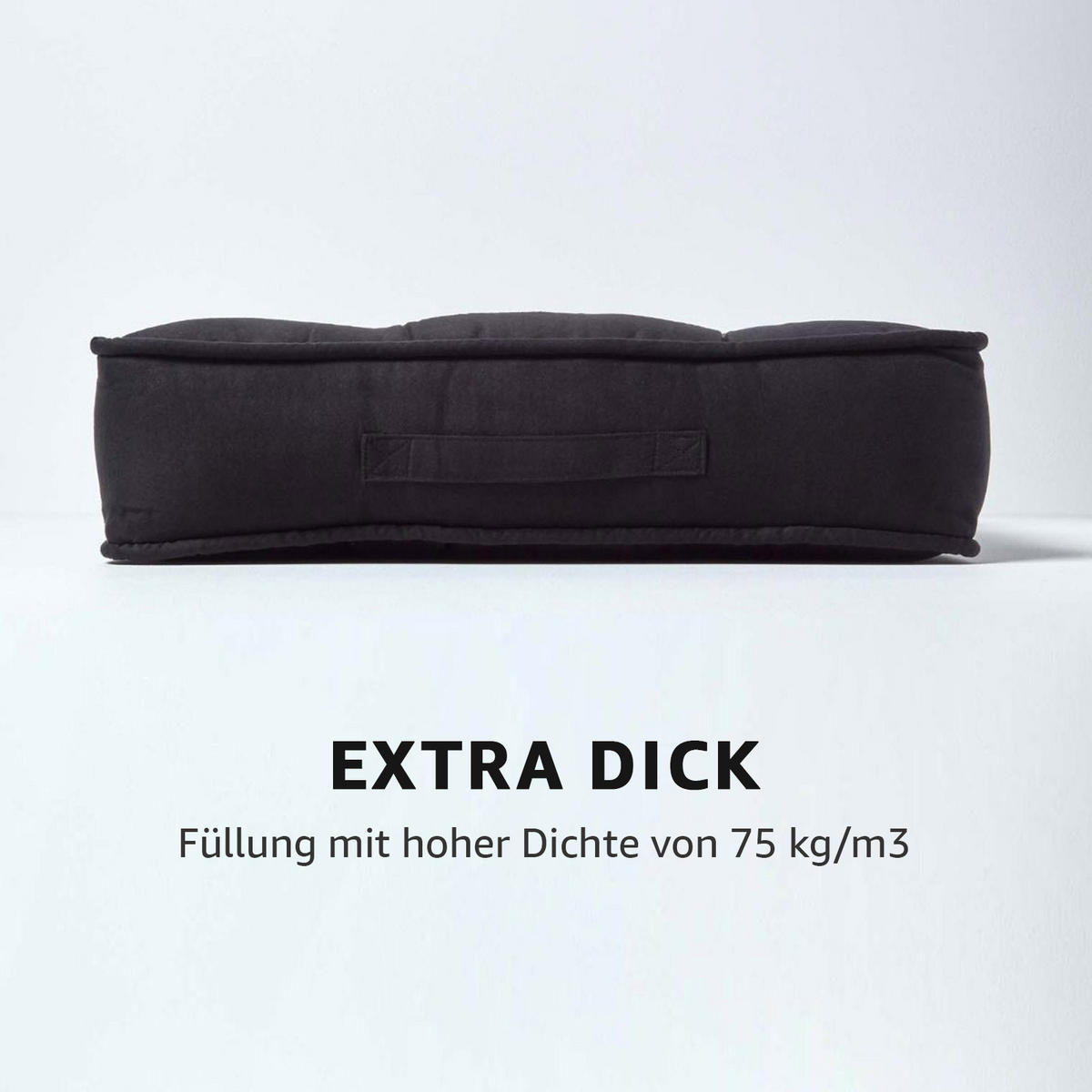 SITZKISSEN braun 50/50/10 cm – Sesselkissen, Velours - Schwarz, Textil (50/50/10cm) - Homescapes