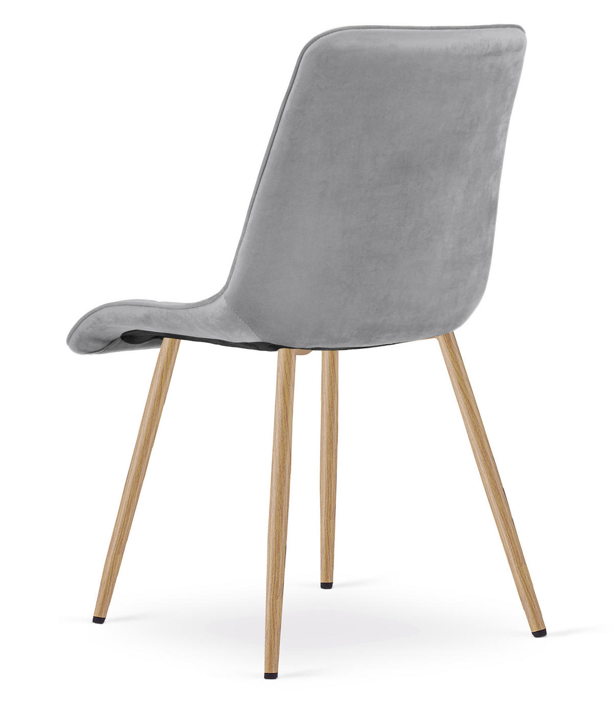 STUHL Hellgrau 49x60 cm SPLIT Samt Bezug - Grau, Metall (49/56/60cm)