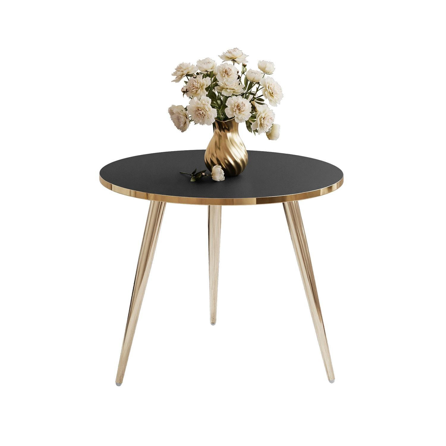 COUCHTISCH SOLEIL GOLD Schwarz Matt, 50cm - Schwarz, Holzwerkstoff (50/50/47cm) - Lookway