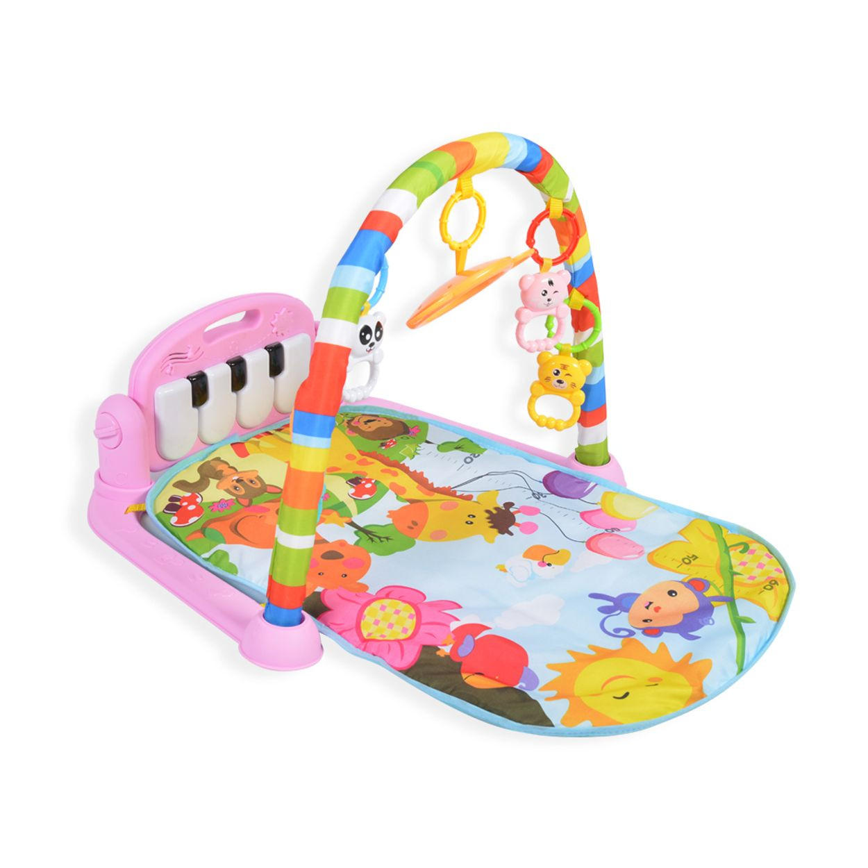 SPIELBOGEN Fitness Girl 696-R22 rosa Klaviertasten, Hängespielzeuge, Krabbeldecke, 100% Polyester - Rosa, Textil (63/50/75cm) - Moni