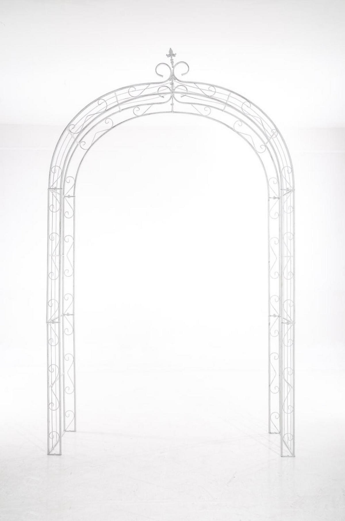 ROSENBOGEN Metall Antik Weiß - Weiß, Metall (148/260/34.5cm) - CLP