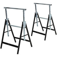 SÄGEBOCK, Arbeitsbock, Metall, Schwarz - Schwarz, Metall (68/56/80cm) - DURHAND