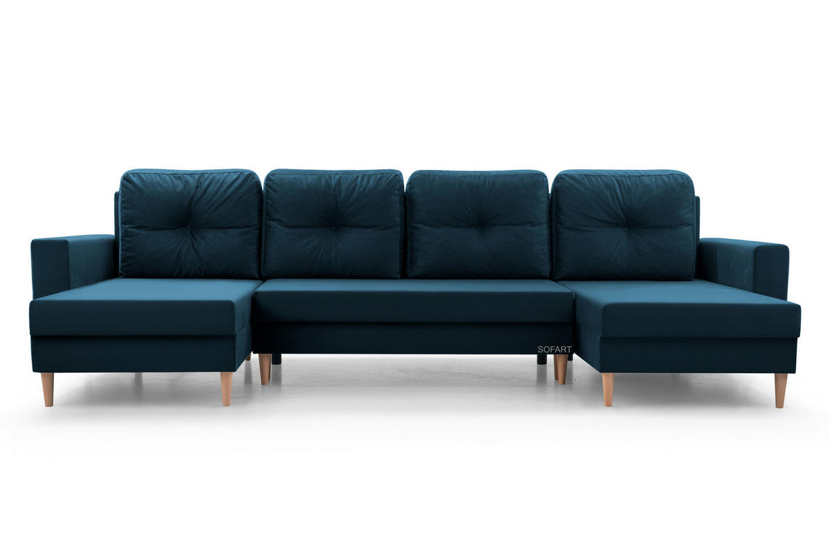 WOHNLANDSCHAFT - CARL U (Dunkelblau) - Dunkelblau, Holzwerkstoff (300/90/142cm) - Möblo