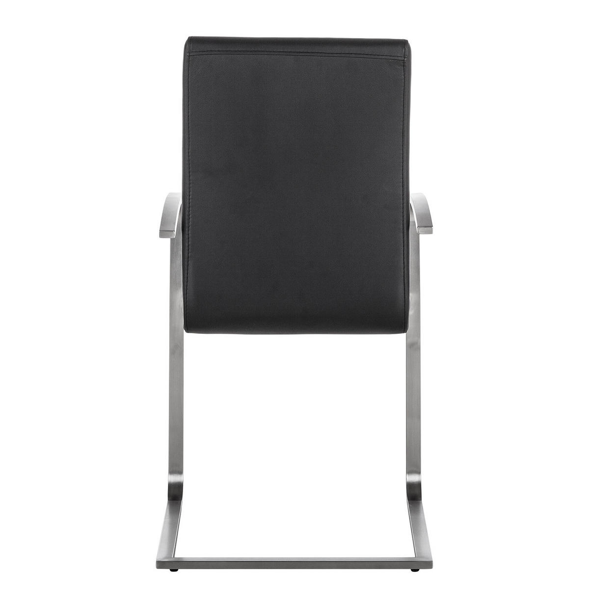 FREISCHWINGER - Edelstahlfarben/Schwarz, Leder/Metall (51/98/58cm) - home24