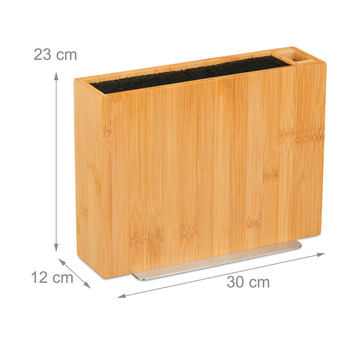 MESSERBLOCK - Hellbraun, Holz/Kunststoff (30/23/12cm) - Relaxdays
