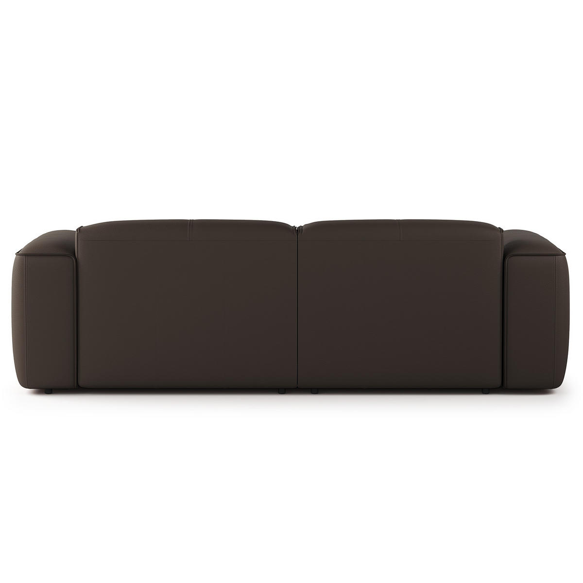 ECKSOFA mit XL-Longchair - Dunkelbraun/Schwarz, Leder/Kunststoff (260/171cm) - home24