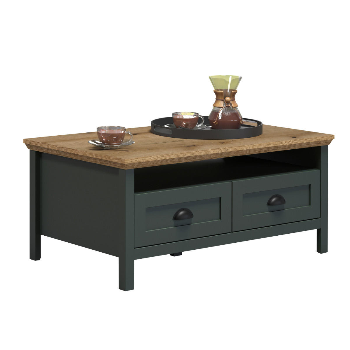 ESSTISCH Stanton Grün - Grün, Holzwerkstoff (45/101/101cm) - Trendteam