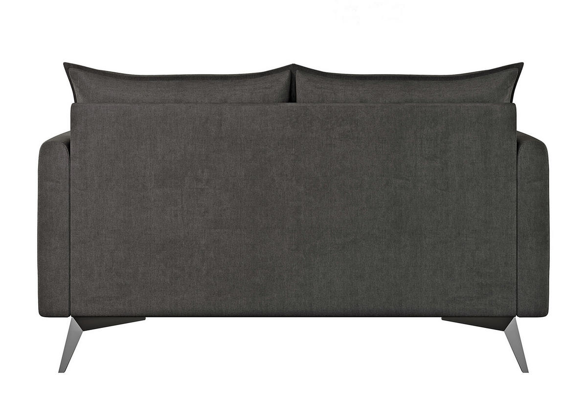 2-SITZER-SOFA Pulse Graphit Luxusmicrofaser - Graphitfarben/Schwarz, Holz/Textil (138/86/91cm) - S-Style Möbel