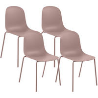 STAPELSTUHL 4 Kunststoff Pink - Pink, Kunststoff/Metall (51/85/55cm) - CLP