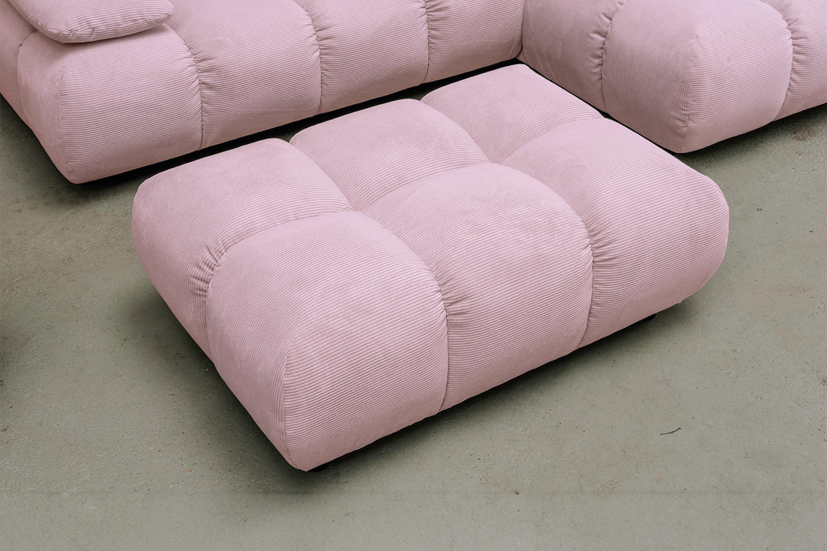 SITZGRUPPE VIVIEN 3ER SET Pink Cord - Pink/Rosa, Kunststoff/Textil (359/85/510cm) - KAWOLA