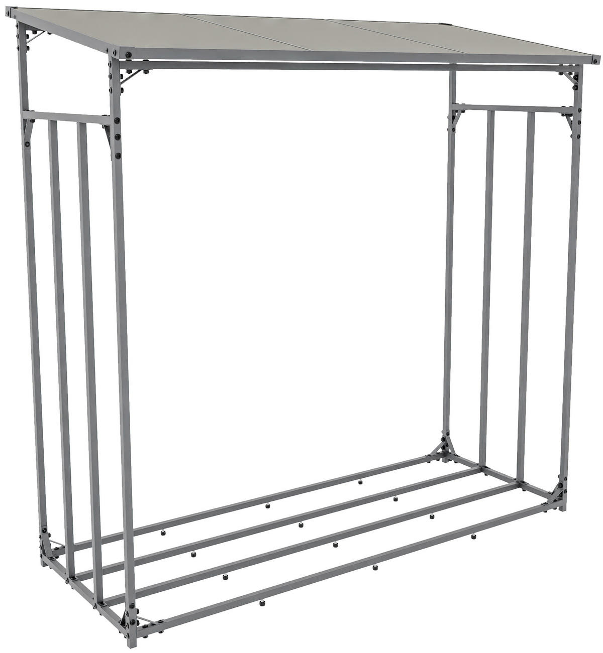 KAMINHOLZREGAL 165/70/165 cm Metall anthrazit - Anthrazit/Schwarz, Metall (165/165/70cm) - CLP