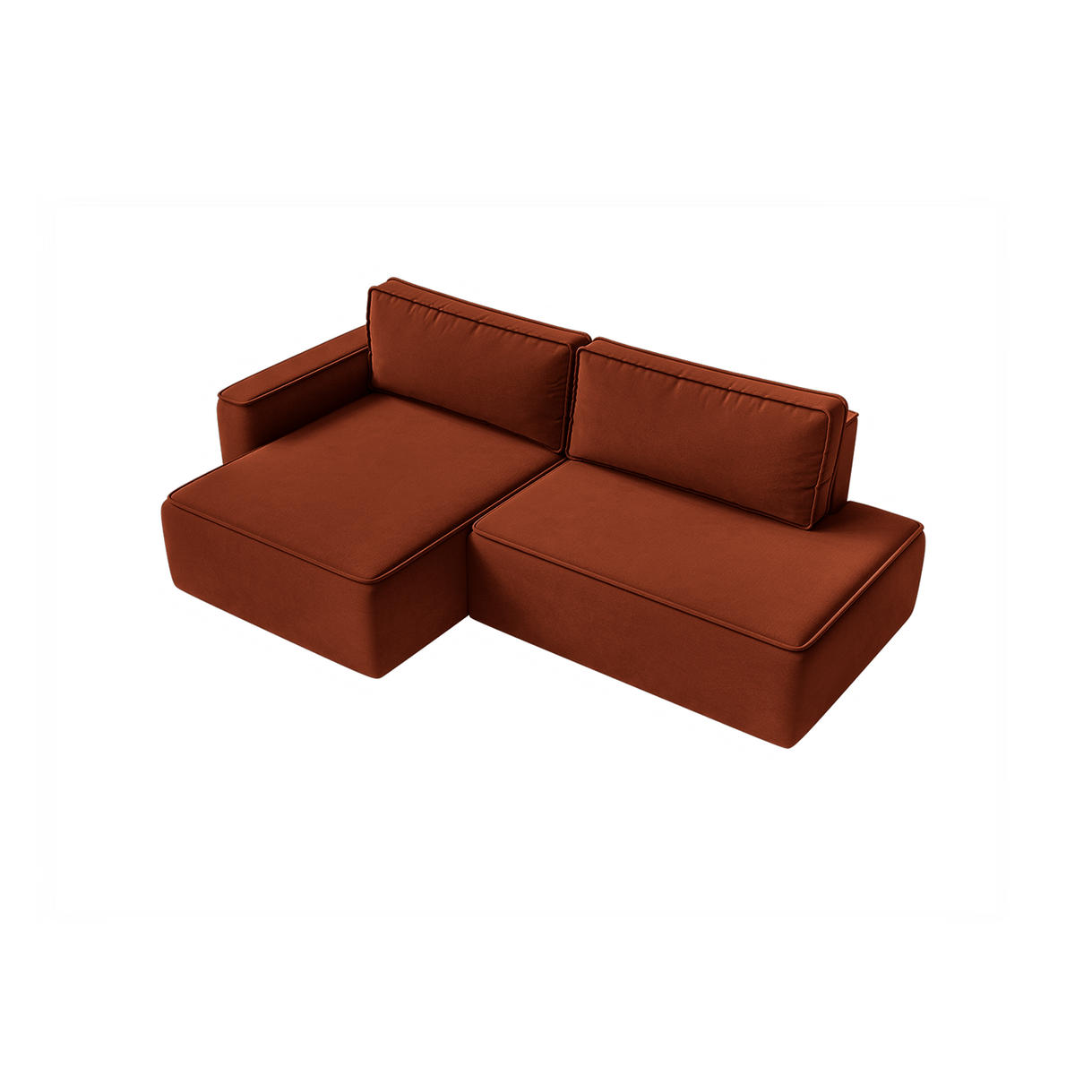 ECKSOFA Sarro mit Schlaffunktion, Rotbraun - Rostfarben, Textil (165/260cm) - Fedve