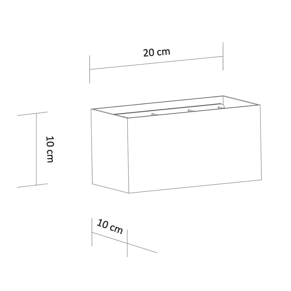 WANDLEUCHTE Cubic, Schwarz, 20cm, Dimmbar - Schwarz, Metall (10/10/20cm) - KOSILUM