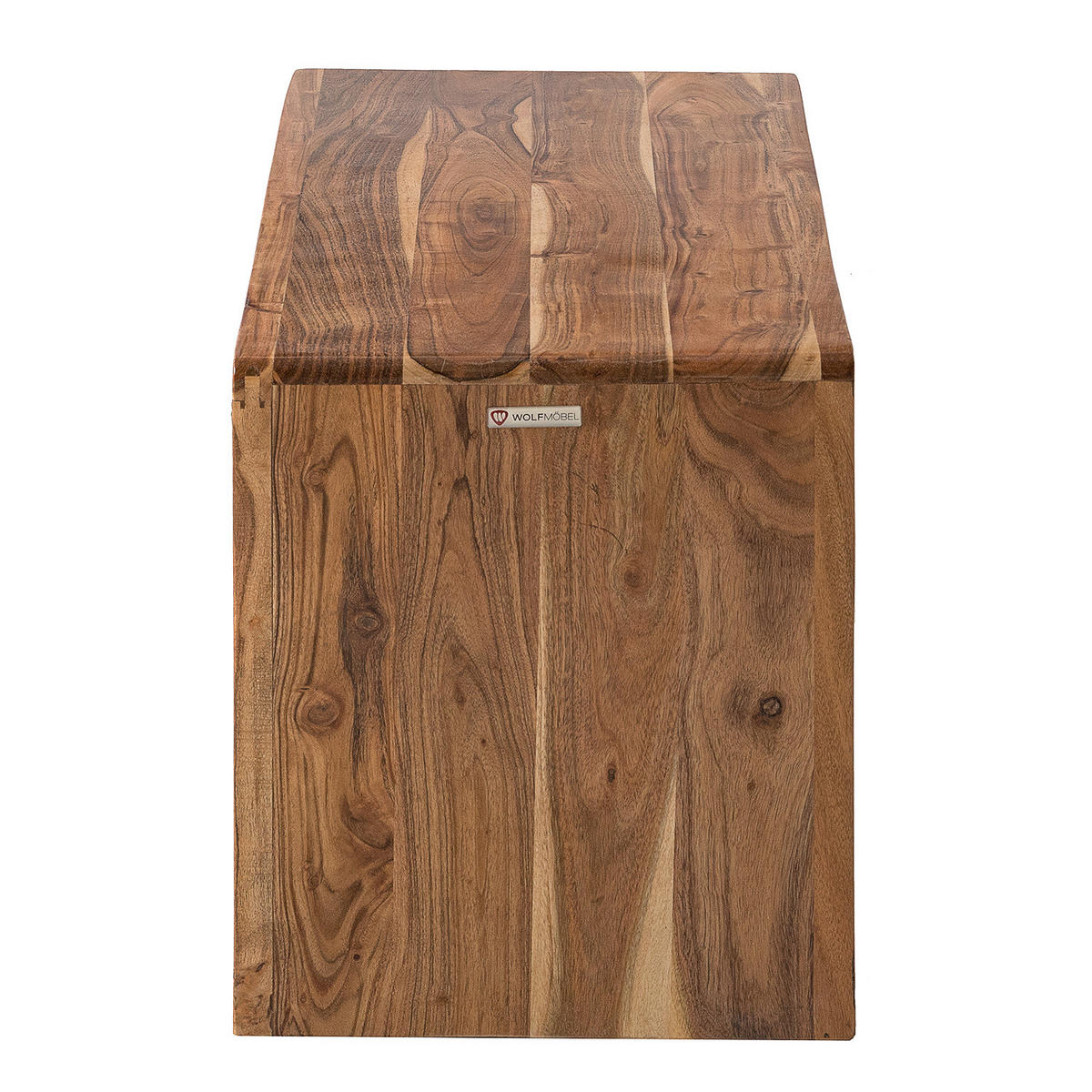 GARDEROBENBANK - Akazie massiv, Ecru / Akazie - Akaziefarben, Holz (90/45/40cm) - home24