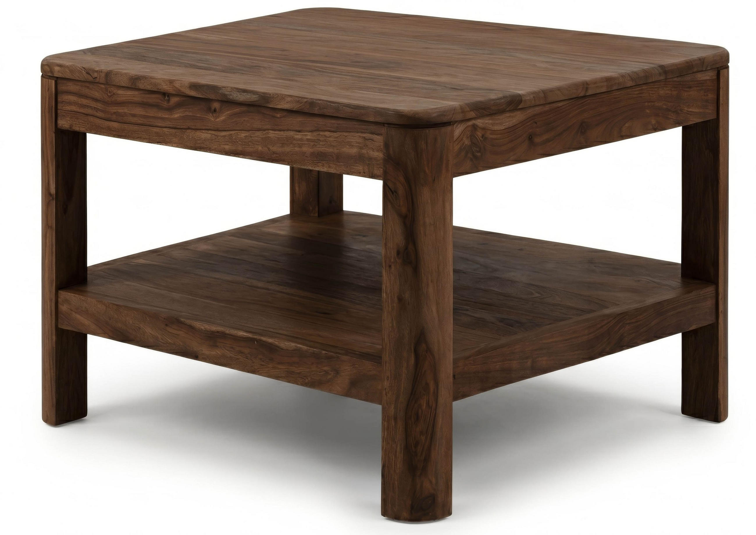 COUCHTISCH Sheesham 70x70x45 smoked cherry gebeizt TORONTO #106 - Dunkelbraun, Holz (70/70/45cm) - Massivmoebel24