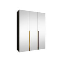 DREHTÜRENSCHRANK Mila III 150 - Goldfarben/Schwarz, Holzwerkstoff/Kunststoff (150/202/52cm) - MIRJAN24