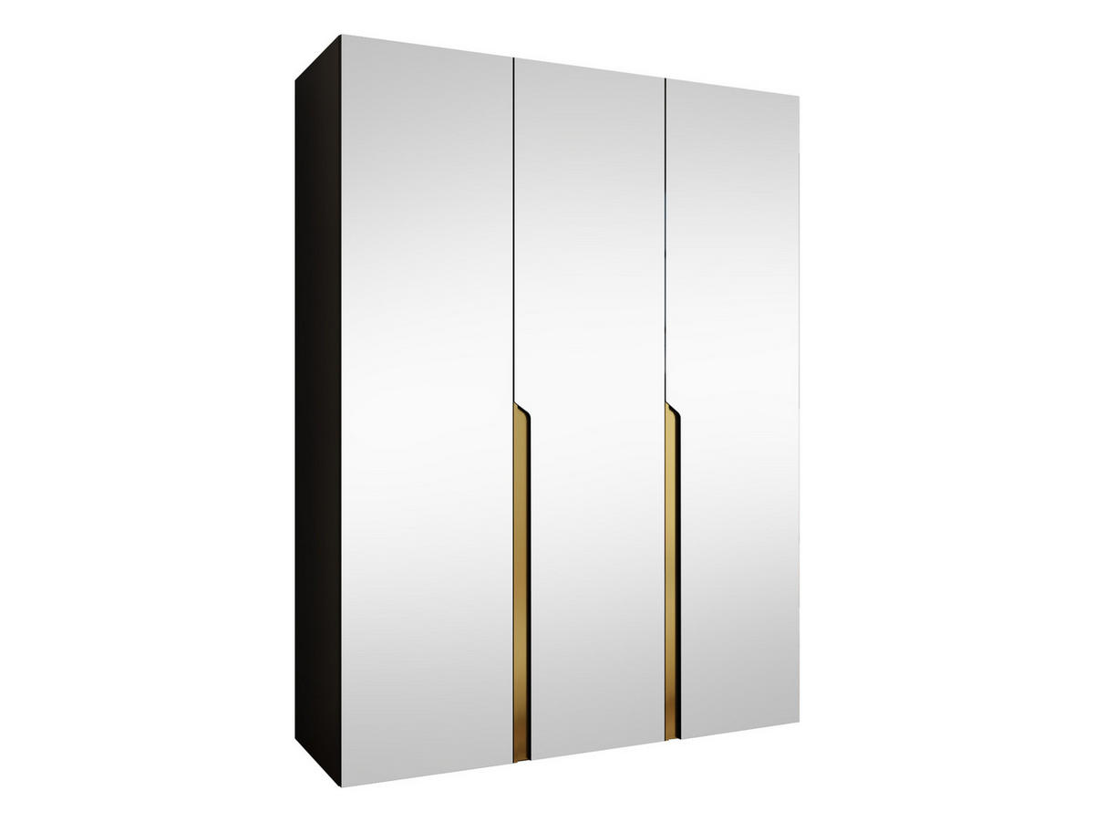 DREHTÜRENSCHRANK Mila III 150 - Goldfarben/Schwarz, Holzwerkstoff/Kunststoff (150/202/52cm) - MIRJAN24