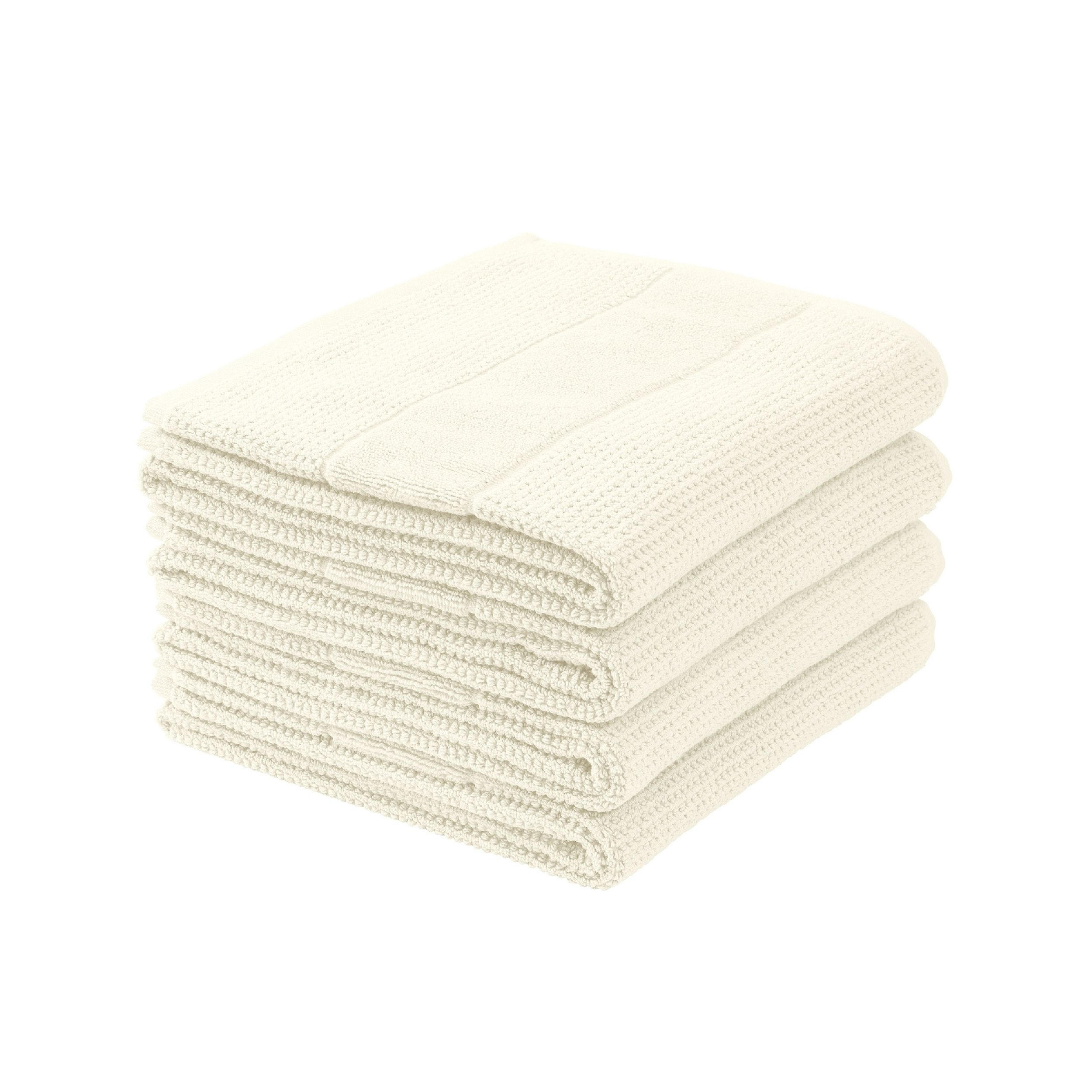 HANDTUCHSET Turin - 4-teilig - 50x100 cm - Offwhite - Weiß, Textil (50/100cm) - SCHIESSER