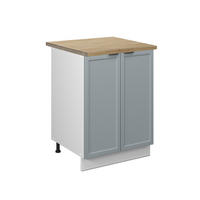 KÜCHENUNTERSCHRANK Fame-Line Hellblau-grau 60 cm, AP Eiche - Blaugrau/Weiß, Holzwerkstoff (60/82/60cm) - Vicco