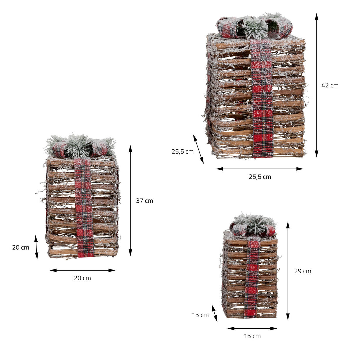 WEIHNACHT Geschenkset - Braun, Holz (25.5/42/25.5cm) - ECD-Germany