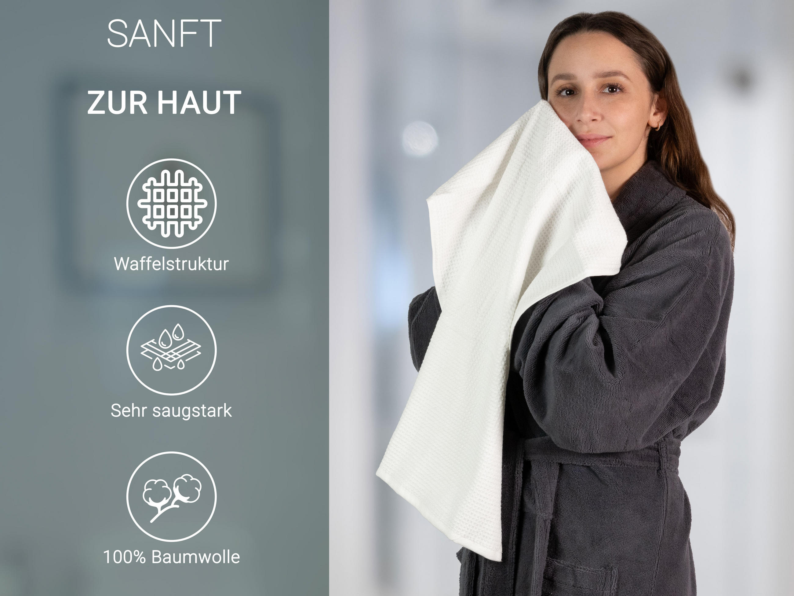 HANDTÜCHER, 6er-Set, 50x100 cm, 100% Baumwolle, Weiß - Weiß, Textil (50/100cm) - Zollner