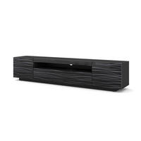 TV LOWBOARD Schwarz 200/42/37 - Anthrazit/Schwarz, Holzwerkstoff (200/42/37cm) - RAUMHIRSCH FURNITURE