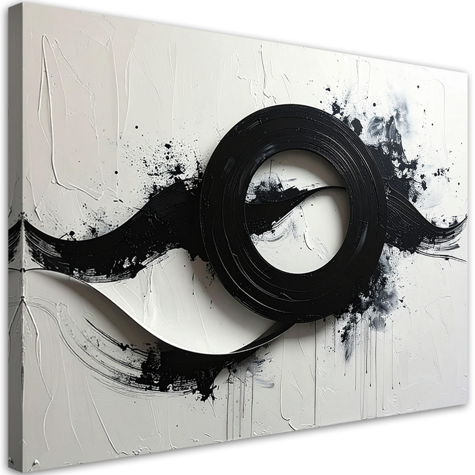 Feeby Leinwandbild Schwarz 60x40 cm