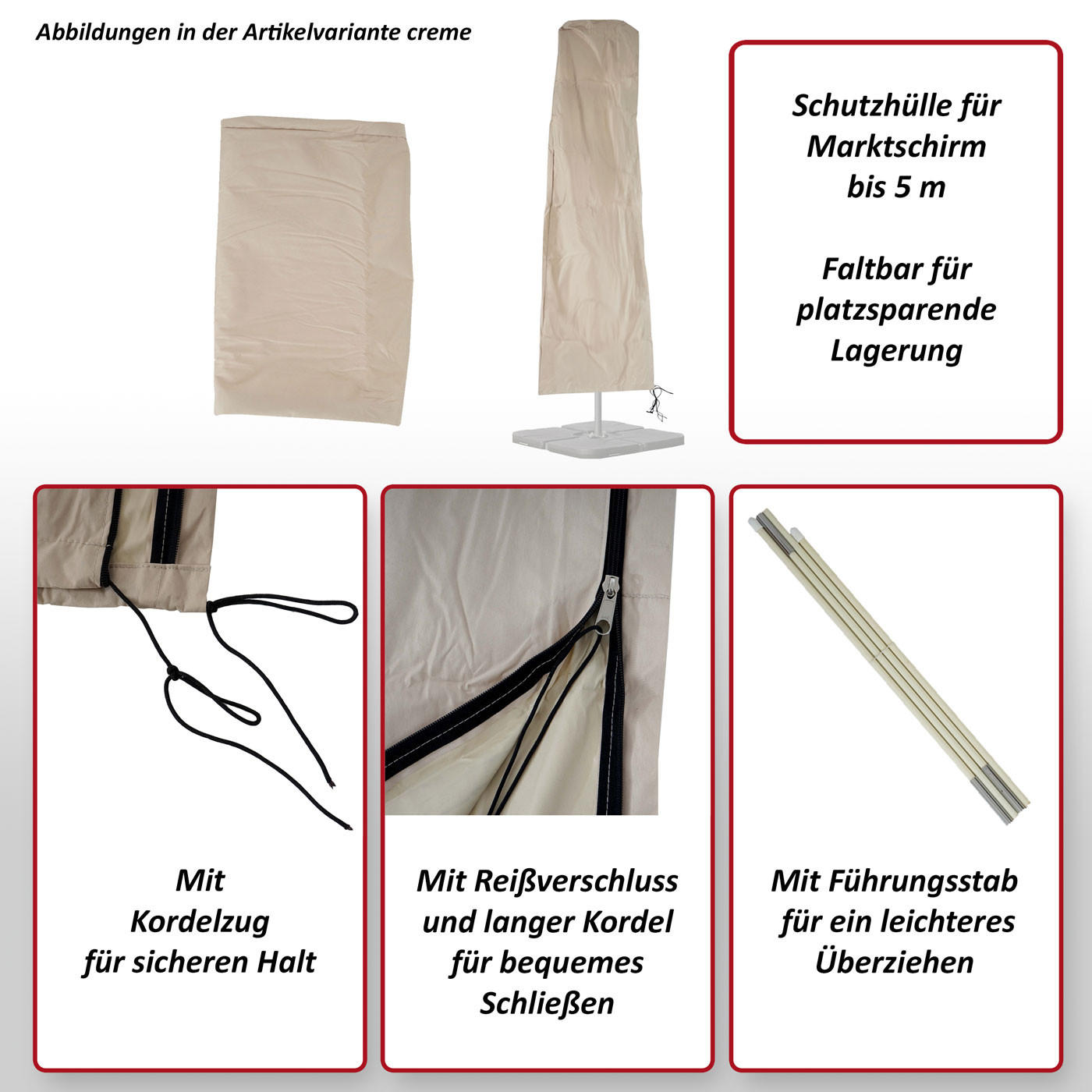 SCHUTZHÜLLE FÜR MARKTSCHIRM Anthrazit - Anthrazit, Textil (60/280/30cm) - MCW