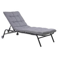 ȘEZLONG pentru grădină VIBE cu roți - negru/gri, compozit lemnos (65/22/181cm) - RAUMHIRSCH FURNITURE