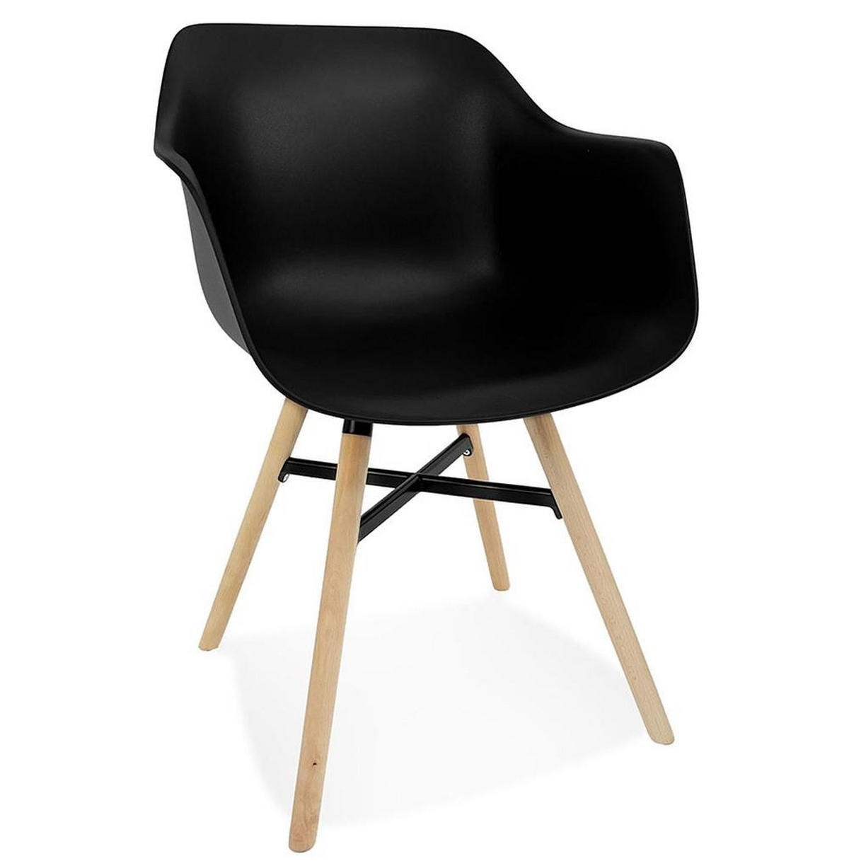 ESSZIMMERSTUHL Polypropylen Skandinavisch Hochbelastbar, Schwarz 81x57x56,5 cm - Beige/Schwarz, Kunststoff/Buchenholz (57/57/57cm) - KADIMA DESIGN