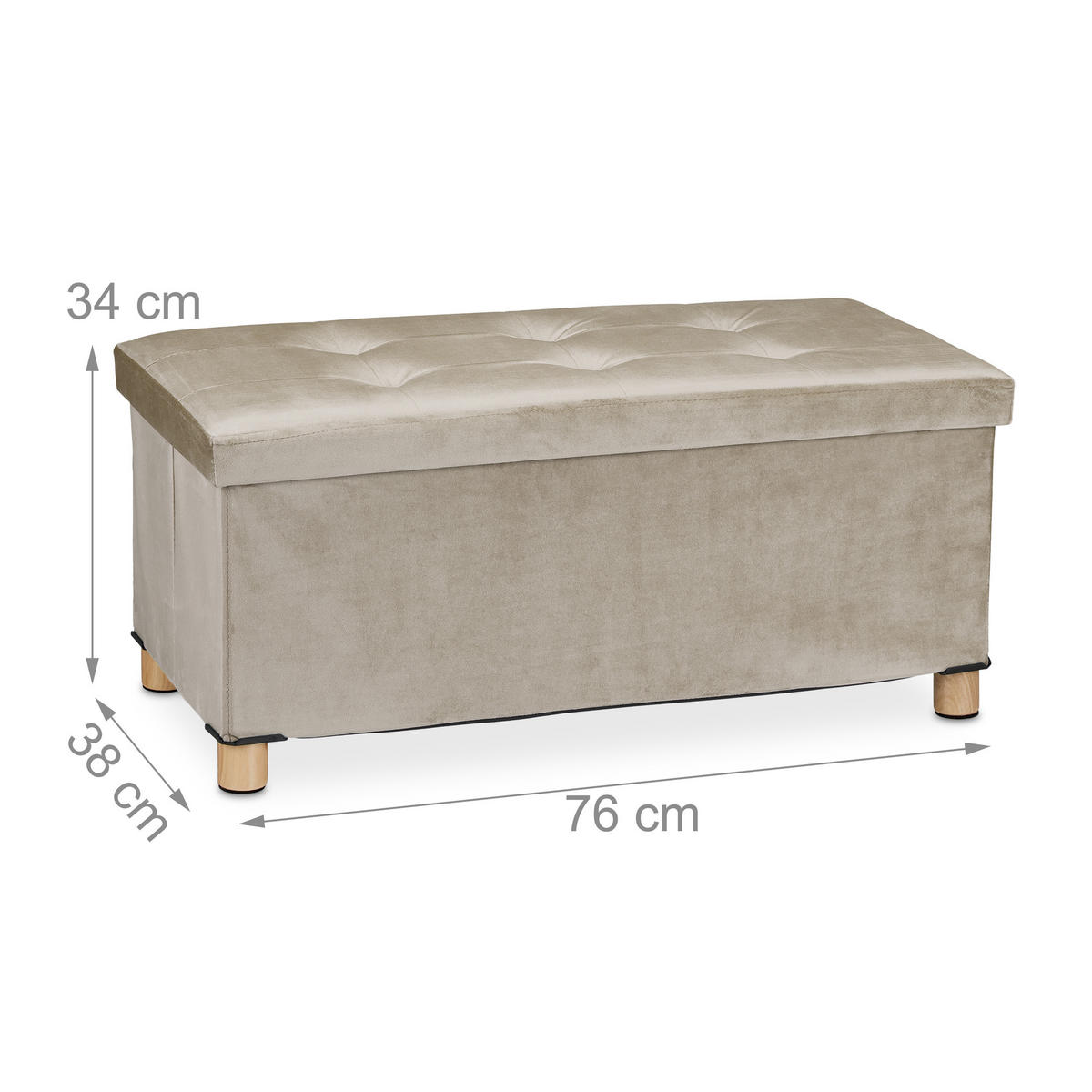 SITZBANK - Creme, Holz/Holzwerkstoff (76/34/38cm) - Relaxdays