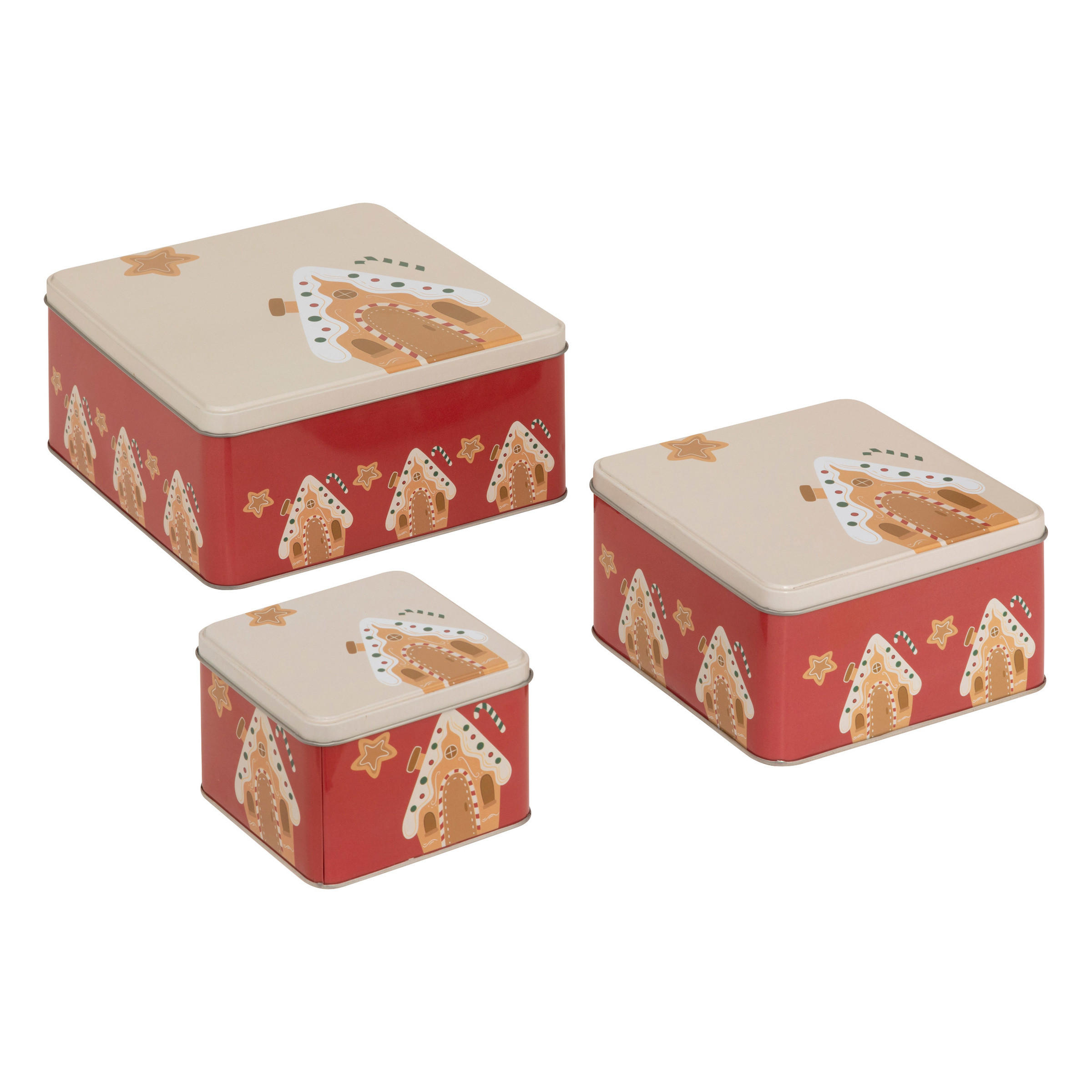 KEKSDOSE Metall 3er-Set - Rot, Kunststoff (18.8/8.5/18.8cm) - 5five Simply Smart
