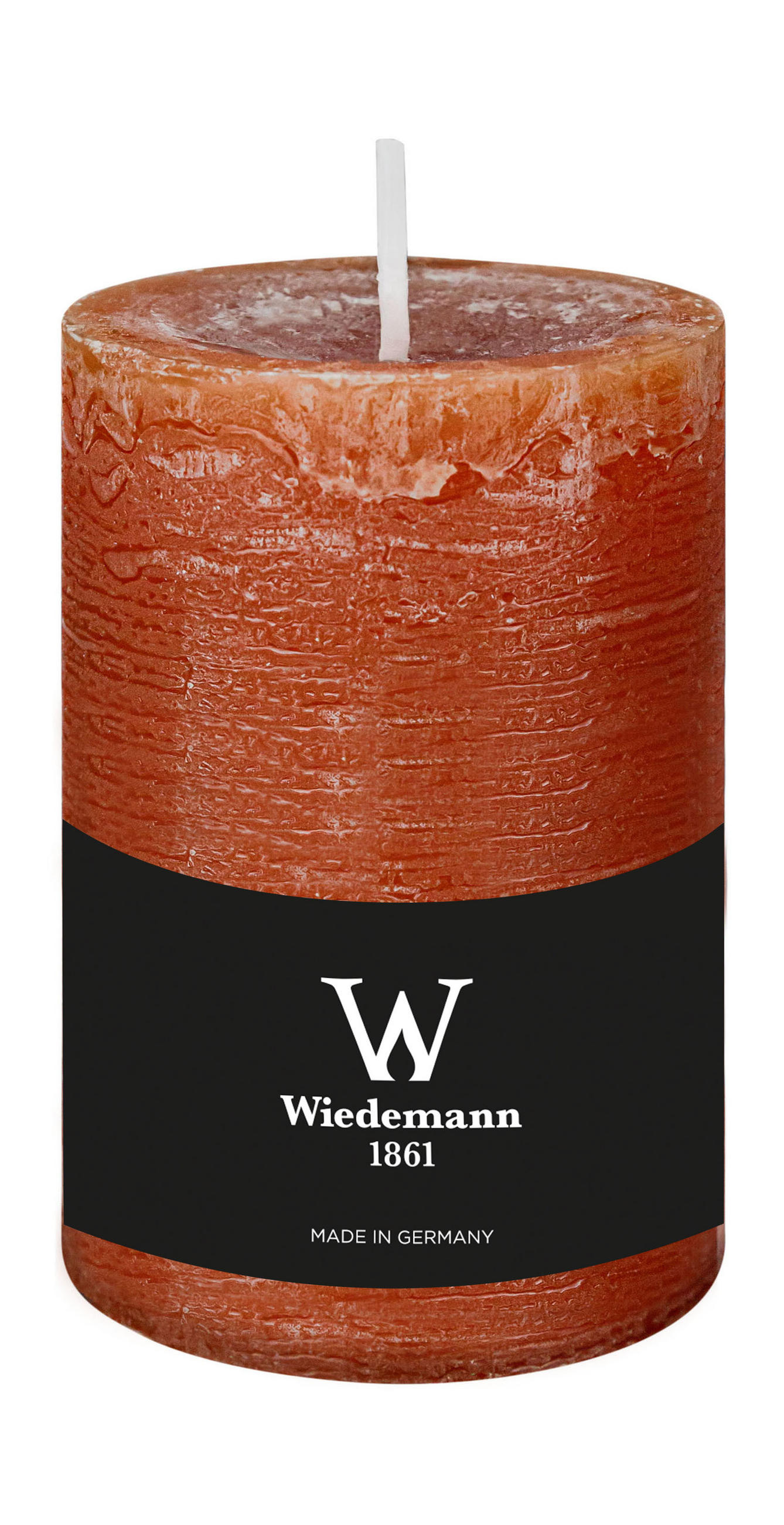 STUMPENKERZE Rustik Marble Style Dukat 130 x Ø 78 mm, 1 Stück - Terra cotta, Paraffin (13cm) - Wiedemann Kerzen