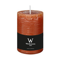 STUMPENKERZE Rustik Marble Style Dukat 130 x Ø 78 mm, 1 Stück - Terra cotta, Paraffin (13cm) - Wiedemann Kerzen