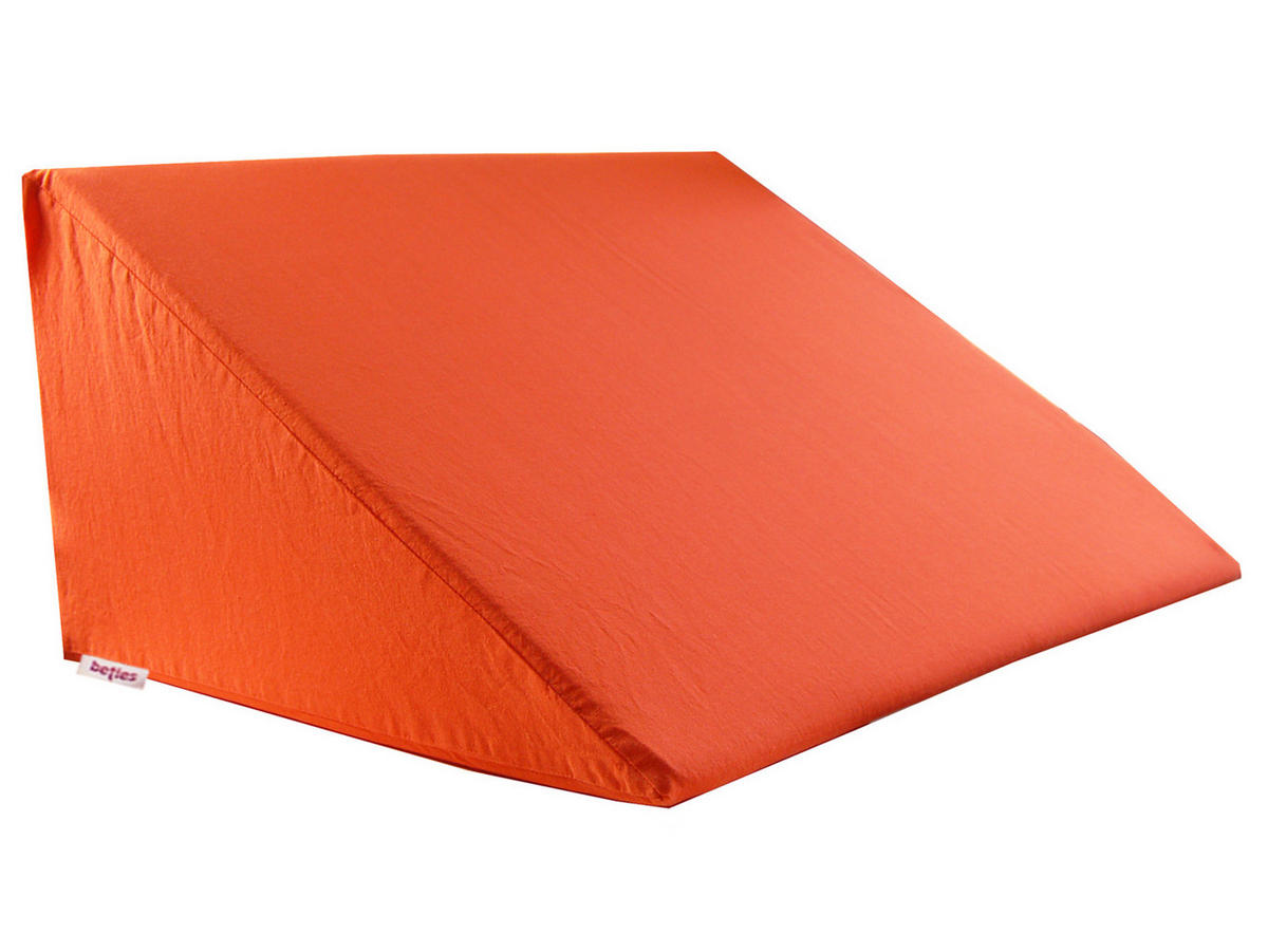 KEILKISSENBEZUG Basic 100% Baumwolle orange 62/49/30 cm - Orange, Textil (62/49cm) - beties Heimtextil