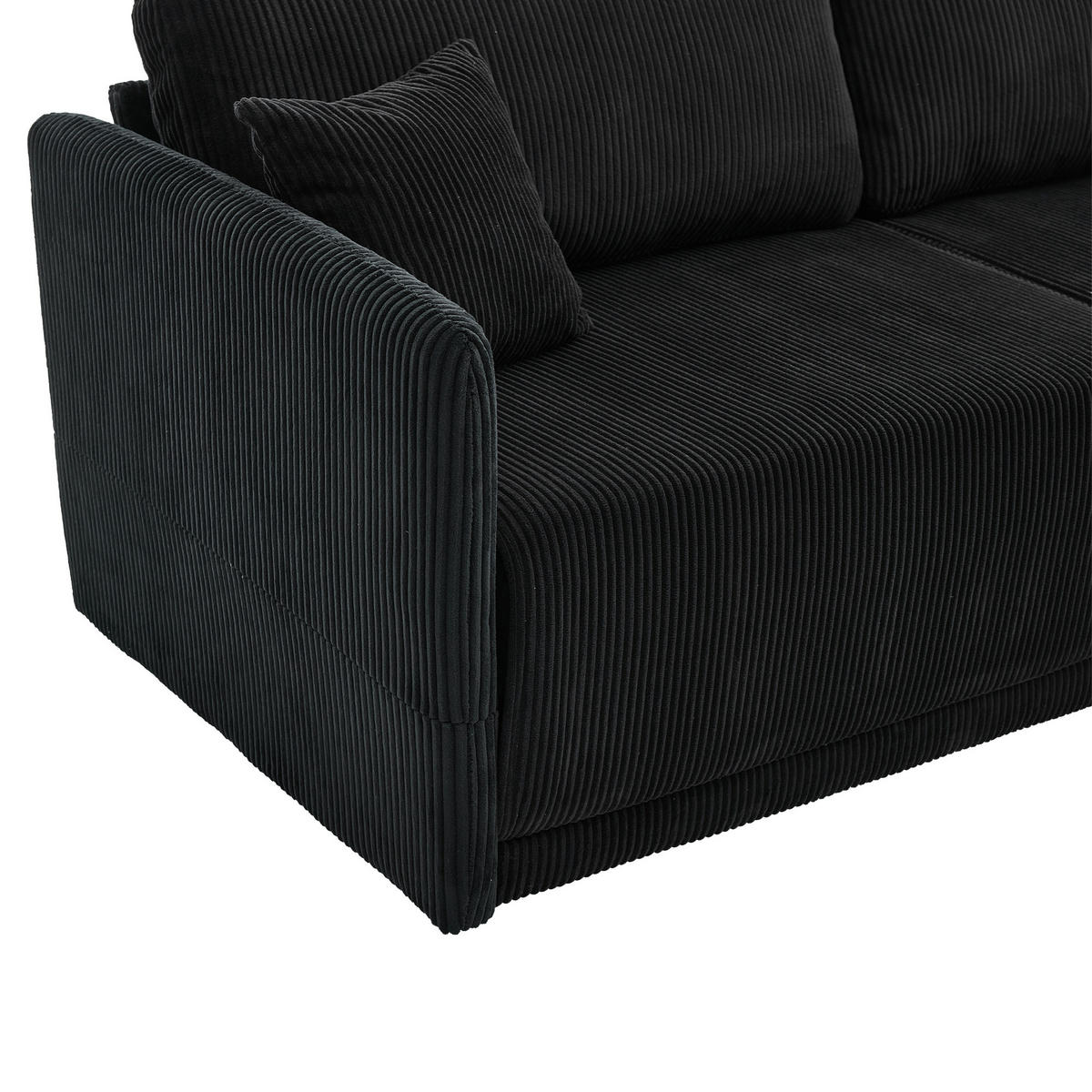 SCHLAFSOFA DE-35218 multifunktional umwandelbar Schwarz - Schwarz, Textil (88/84/182cm) - ComfortXL