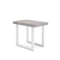 KONSOLENTISCH ausziehbar 58 bis 180cm, für 8 Gäste, weiß zementgrau, 90/58/73cm - Weiß/Grau, Holzwerkstoff (90/180/73cm) - Skraut Home