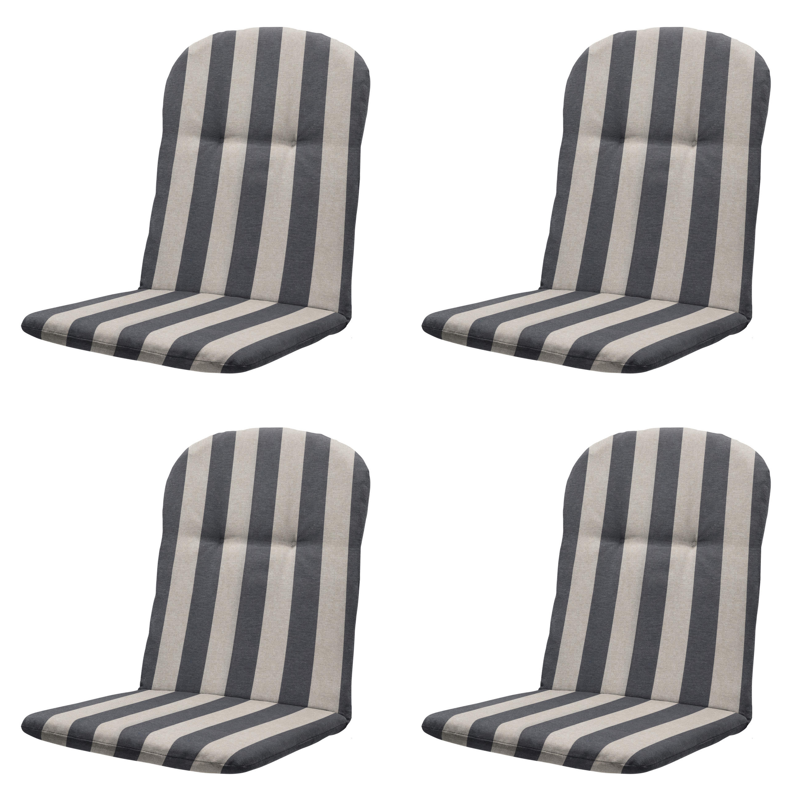 GARTENSTUHLKISSEN Amora - Grau - 96/45/3,5 cm - 4er-Set - Grau, Textil (45/3/96cm) - Madison