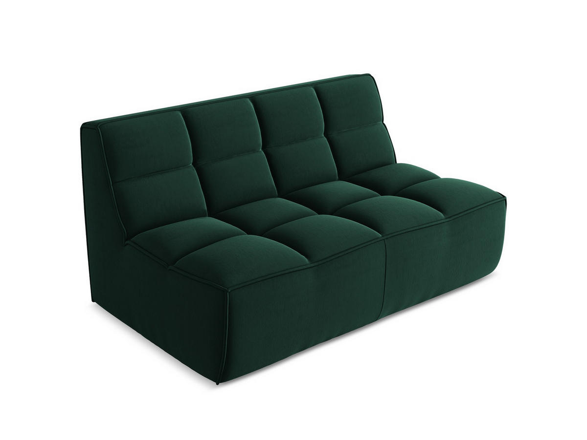 2-SITZER-SOFA Samt Stoff Grün - Dunkelgrün/Schwarz, Kunststoff/Textil (160/75/93cm) - Makamii