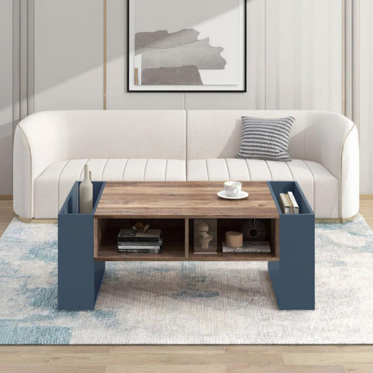 COUCHTISCH Anthrazit 160/60/40 cm - Grau, Holz (106/60/40cm) - Urban Meuble