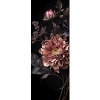 GLASBILD 30x80 cm Blumen schwarz - Rosa, Glas (30/80cm) - artissimo